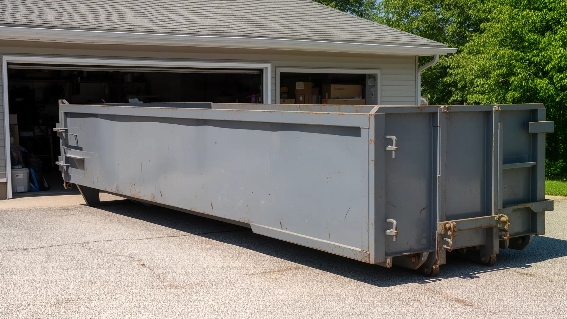 Roll-off dumpster from Fox Mountain Dumpster Guys in Lynchburg, VA
